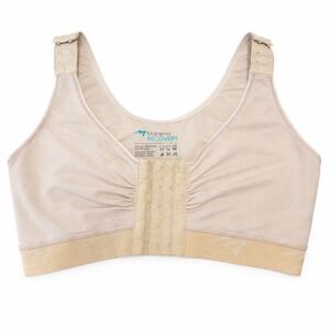 Marena Recovery Womens 3436 Compression Bra Beige Front Closure Adjustable Strap